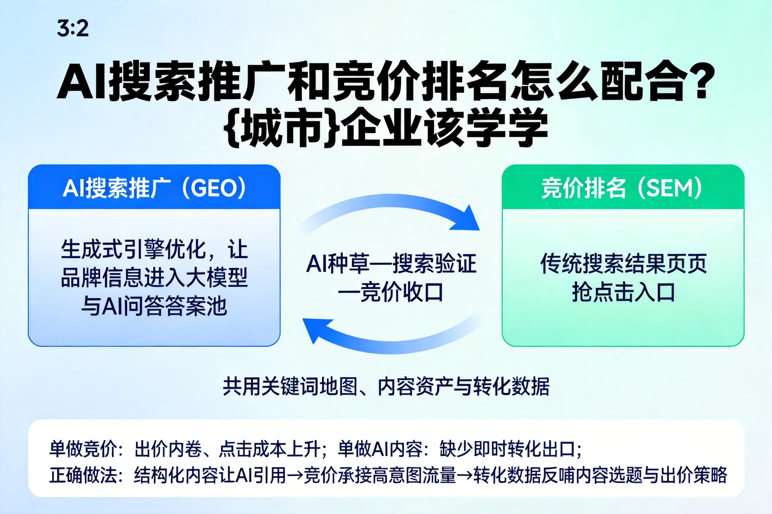 AI搜索推广和竞价排名怎么配合？阳泉企业该学学